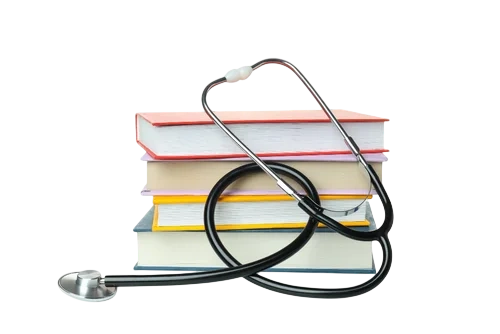 стетоскоп и справочники болезней