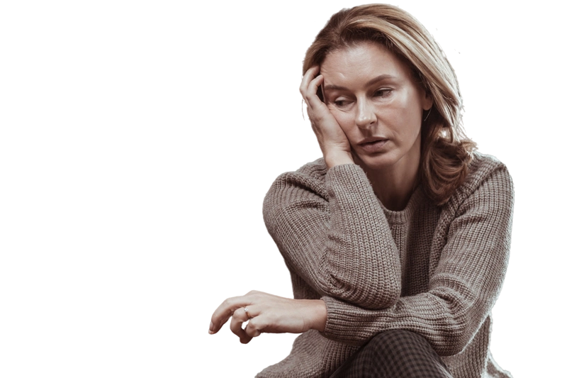 женщина с признаками депрессии